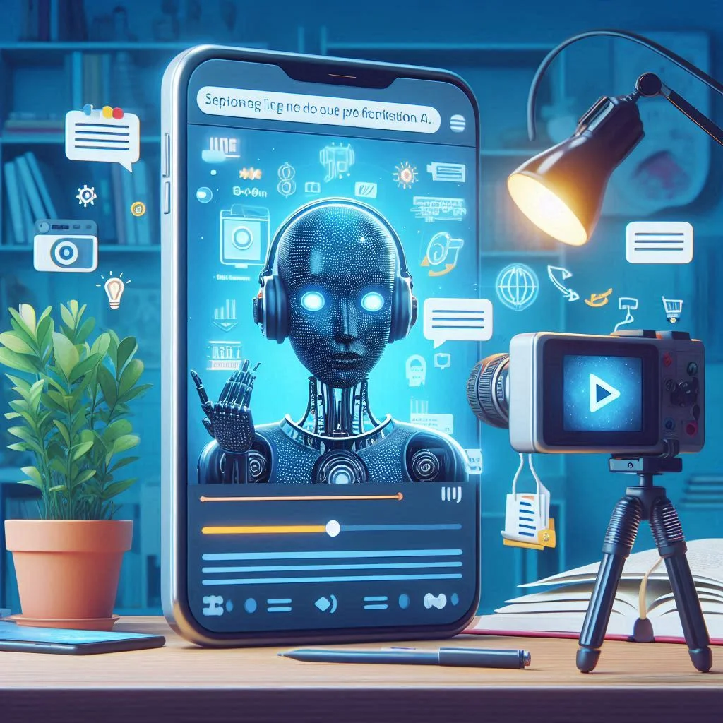 An AI tool converting a blog post into a video snippet with subtitles and a call-to-action.