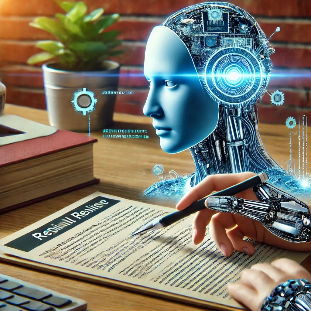 An AI-generated article being manually reviewed for tone, accuracy, and brand alignment.